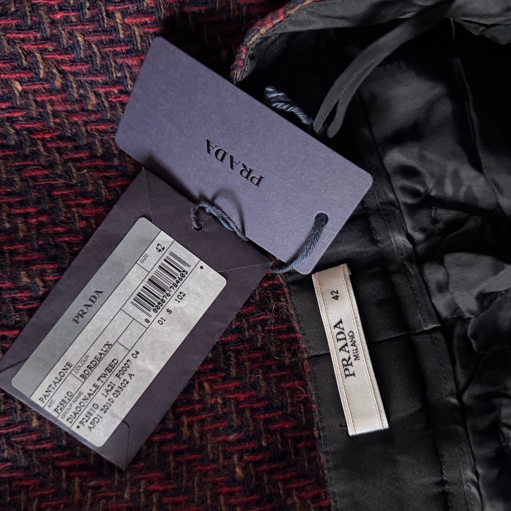 Prada women’s Burgundy Tweed Pants - Picture 11 of 12